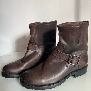 FRYE Natalie Short Brown Leather Boots, 6.5